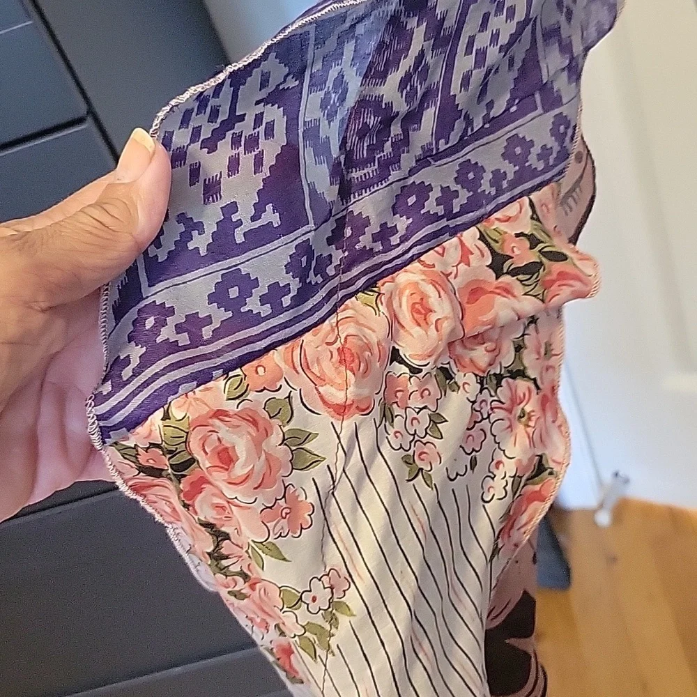 Silk multi media ruffle scarf. Vi tage silk.